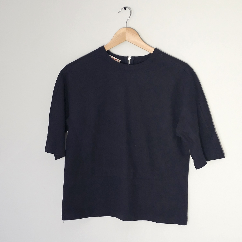 Marni Dark Blue Short Sleeve Top Size 38